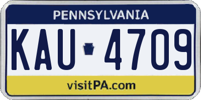 PA license plate KAU4709