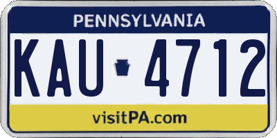 PA license plate KAU4712