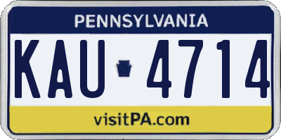 PA license plate KAU4714