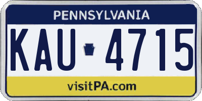 PA license plate KAU4715