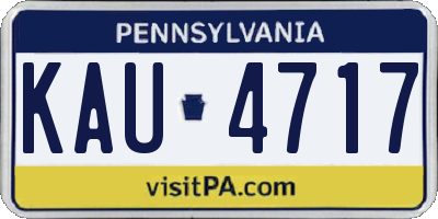PA license plate KAU4717