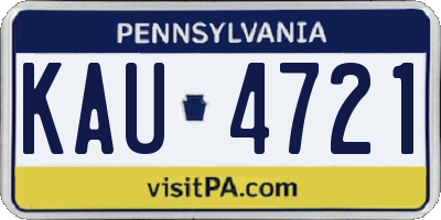 PA license plate KAU4721