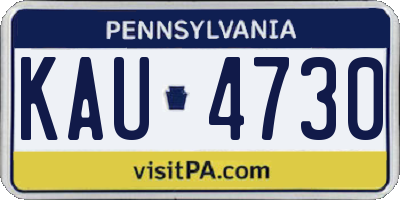 PA license plate KAU4730