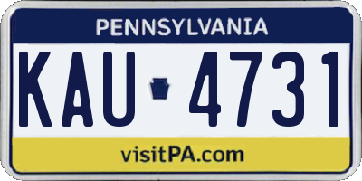 PA license plate KAU4731