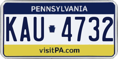 PA license plate KAU4732