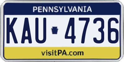 PA license plate KAU4736