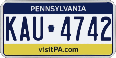 PA license plate KAU4742