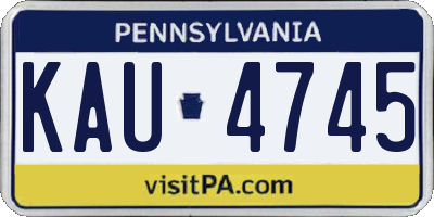 PA license plate KAU4745