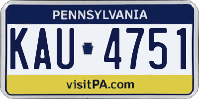 PA license plate KAU4751