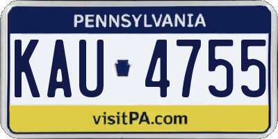 PA license plate KAU4755