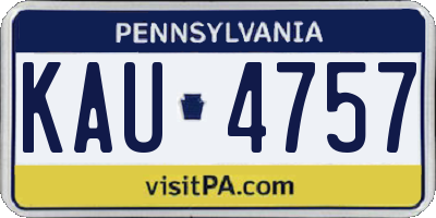 PA license plate KAU4757