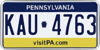 PA license plate KAU4763