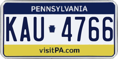 PA license plate KAU4766