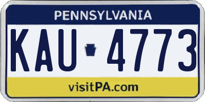 PA license plate KAU4773