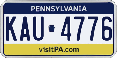 PA license plate KAU4776