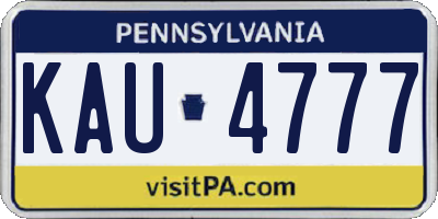 PA license plate KAU4777
