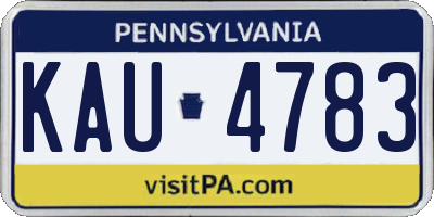 PA license plate KAU4783