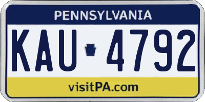 PA license plate KAU4792