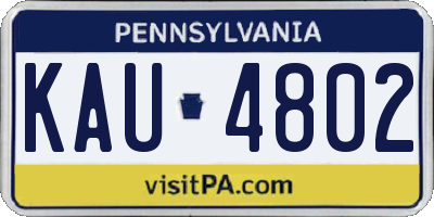 PA license plate KAU4802