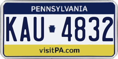 PA license plate KAU4832