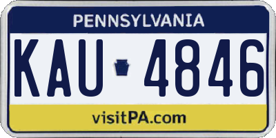 PA license plate KAU4846