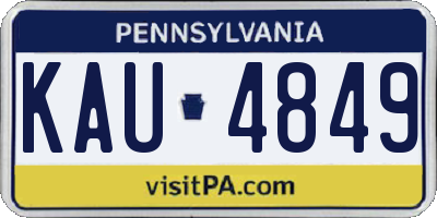 PA license plate KAU4849