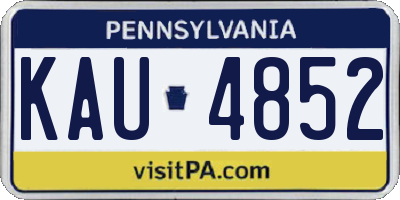 PA license plate KAU4852