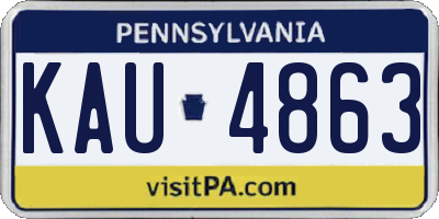 PA license plate KAU4863