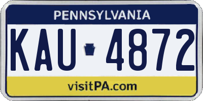 PA license plate KAU4872