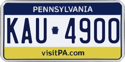 PA license plate KAU4900