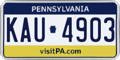 PA license plate KAU4903