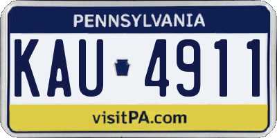 PA license plate KAU4911