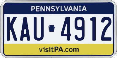 PA license plate KAU4912