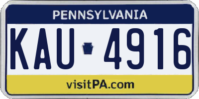 PA license plate KAU4916