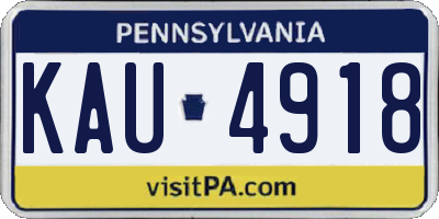 PA license plate KAU4918