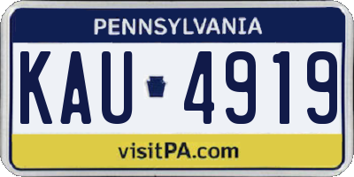 PA license plate KAU4919