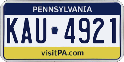 PA license plate KAU4921