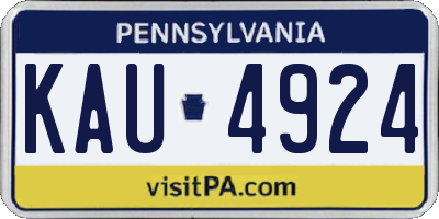 PA license plate KAU4924