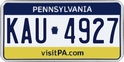 PA license plate KAU4927
