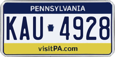 PA license plate KAU4928
