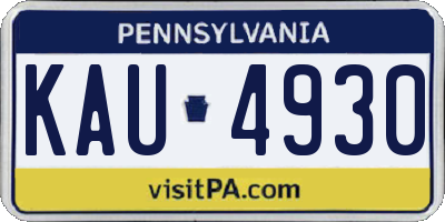 PA license plate KAU4930