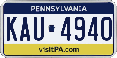 PA license plate KAU4940
