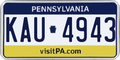 PA license plate KAU4943