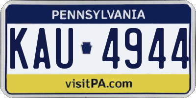 PA license plate KAU4944