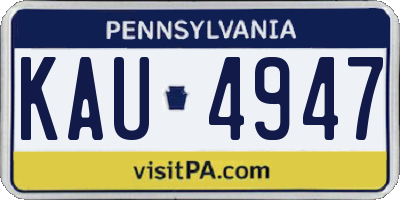 PA license plate KAU4947