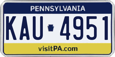 PA license plate KAU4951