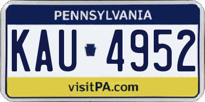 PA license plate KAU4952
