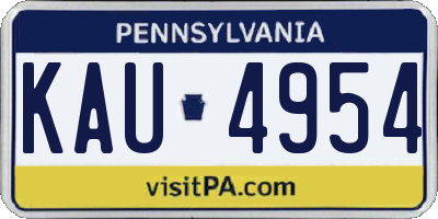 PA license plate KAU4954