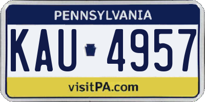 PA license plate KAU4957