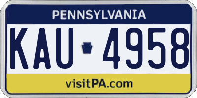 PA license plate KAU4958